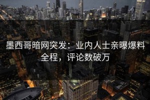 墨西哥暗网突发：业内人士亲曝爆料全程，评论数破万