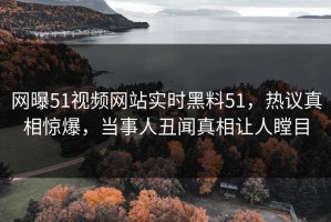 网曝51视频网站实时黑料51，热议真相惊爆，当事人丑闻真相让人瞠目