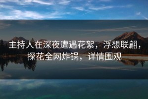 主持人在深夜遭遇花絮，浮想联翩，探花全网炸锅，详情围观