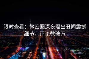 限时查看：微密圈深夜曝出丑闻震撼细节，评论数破万