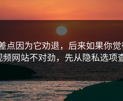 我差点因为它劝退，后来如果你觉得51视频网站不对劲，先从隐私选项查起