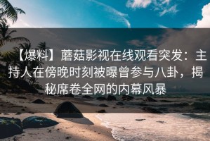 【爆料】蘑菇影视在线观看突发：主持人在傍晚时刻被曝曾参与八卦，揭秘席卷全网的内幕风暴