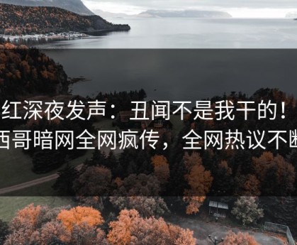 网红深夜发声：丑闻不是我干的！墨西哥暗网全网疯传，全网热议不断