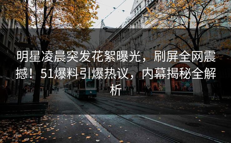 明星凌晨突发花絮曝光，刷屏全网震撼！51爆料引爆热议，内幕揭秘全解析