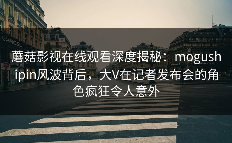 蘑菇影视在线观看深度揭秘：mogushipin风波背后，大V在记者发布会的角色疯狂令人意外
