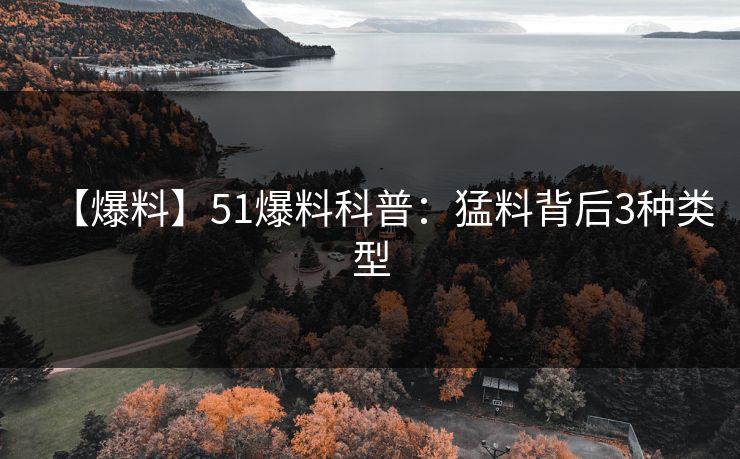 【爆料】51爆料科普：猛料背后3种类型